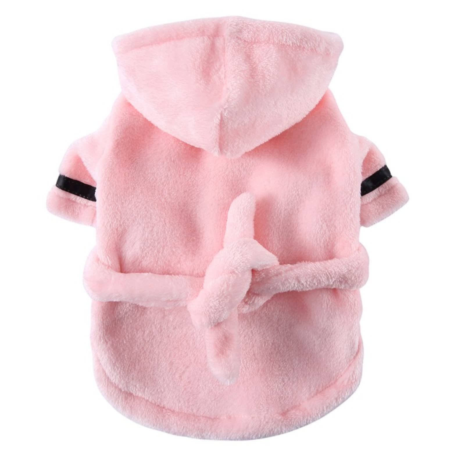 Solid Color Dog Bathrobe Pet Pajamas Soft Dog Pajamas Pet Bath Drying Towel Clothes For Small And Medium Dogs Cats Pet Accessories,Pink,L
