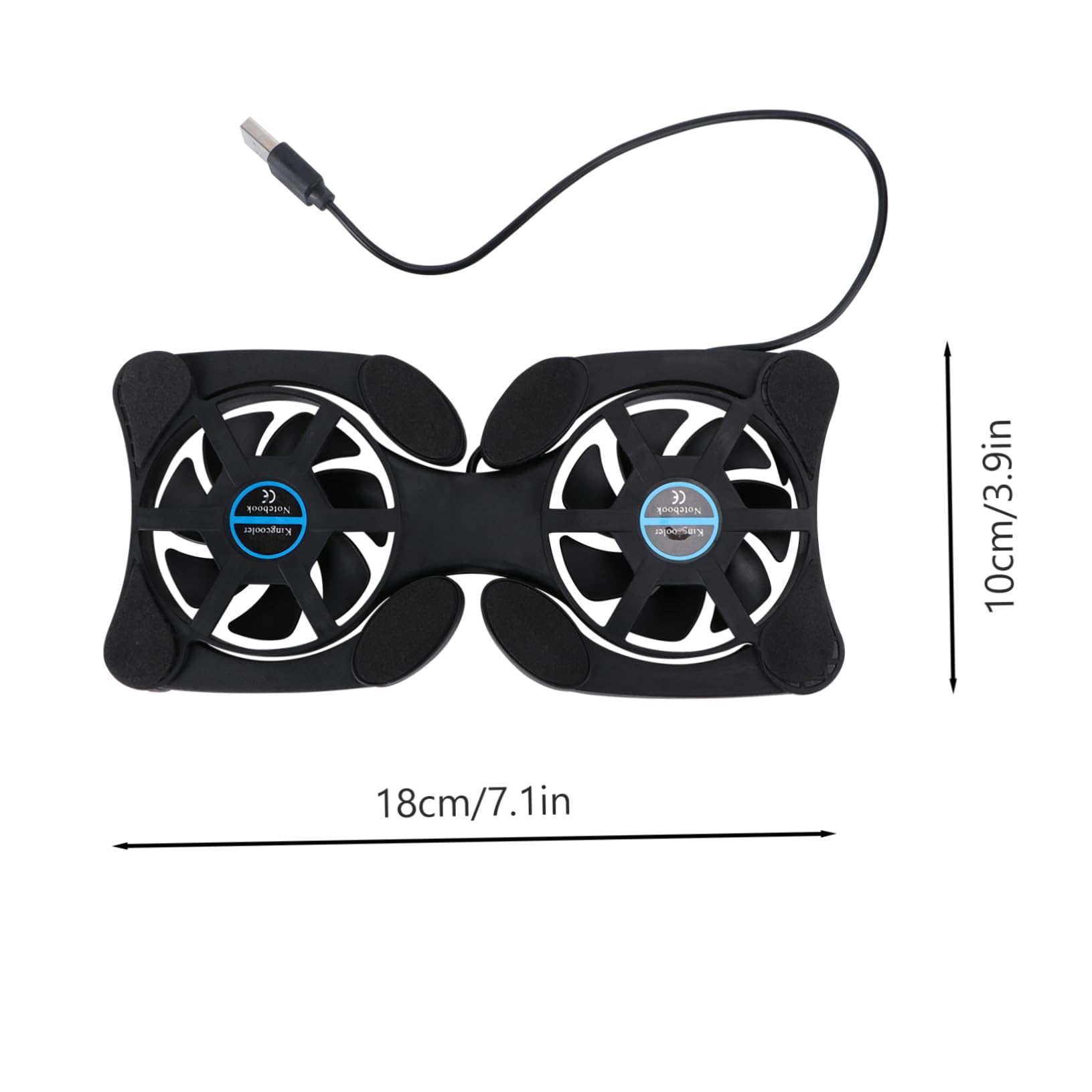 HONMEET Portable Foldable Laptop Cooler with USB Fan Efficient Cooling Pad for Notebook Black for Gaming and Work Features Fan for Strong Airflow and Space Saving Design