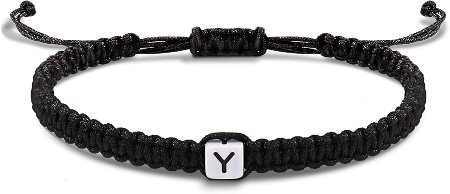 Initial Bracelets for Women Men Gifts for Her Teen Girl Best Friend Birthday Graduation Dainty Braided Bracelets Letter A-Z Charm Adjustable Link Mother's Day Jewelry Mom Christmas Gifts Valentine's Day Jewelry
