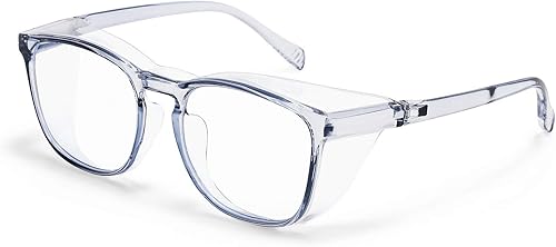 Miniatura 8 de Gafas de seguridad anti niebla para mujeres hombres TR90 azul bloqueo de luz gafas claro anti arañazos UV protección marco cuadrado
