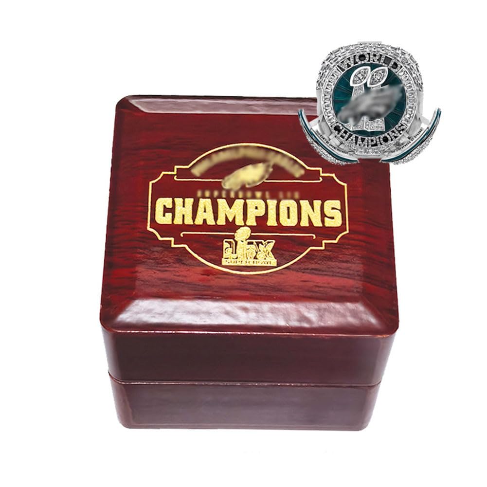 Ringe Der Weltmeister 2025 Eagles Football Championship Ring Mit Box Rugby Trophy Collection Sportsieger-Souvenir Fans Freund Alumni