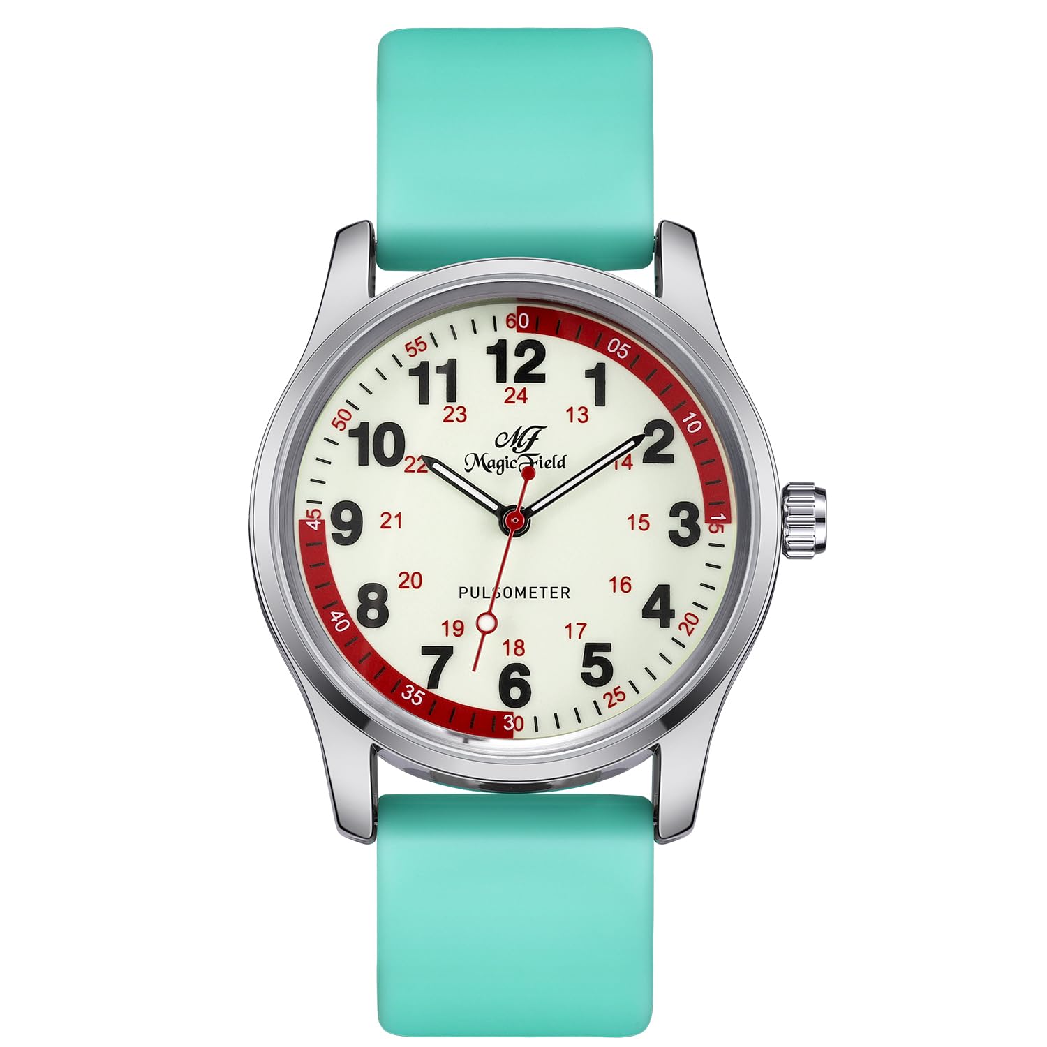 SIBOSUN Nurse Watch for Nurse Doctors Medical Professionals Students Men Women Unisex Easy to Read Dial Second Hand Watch for Nurses Water Resistant Silicone Band