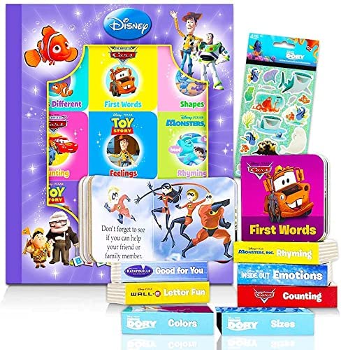 Disney Pixar Board Books Set For Toddlers and Babies - Bundle with 9 Board Books Featuring Toy Story, Finding Nemo, Disney Cars, and More Plus Disney Stickers (Disney Toddler Books)