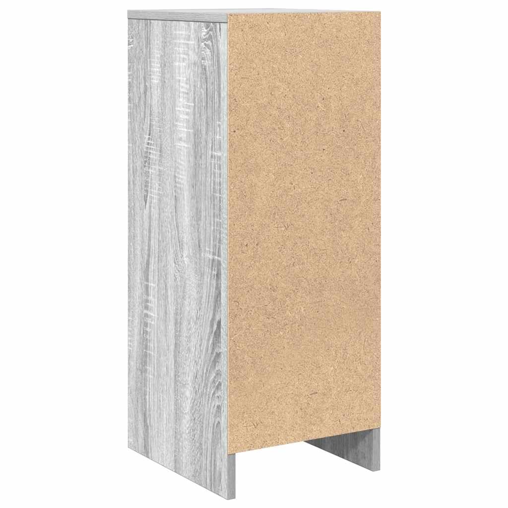Kredens Sonoma szary, 29,5 x 34 x 76 cm, materiał drewnopochodny, wytrzymała szafka do przechowywania, do sypialni, łazienki, biura, uniwersalna komoda z drzwiami, trwałe meble