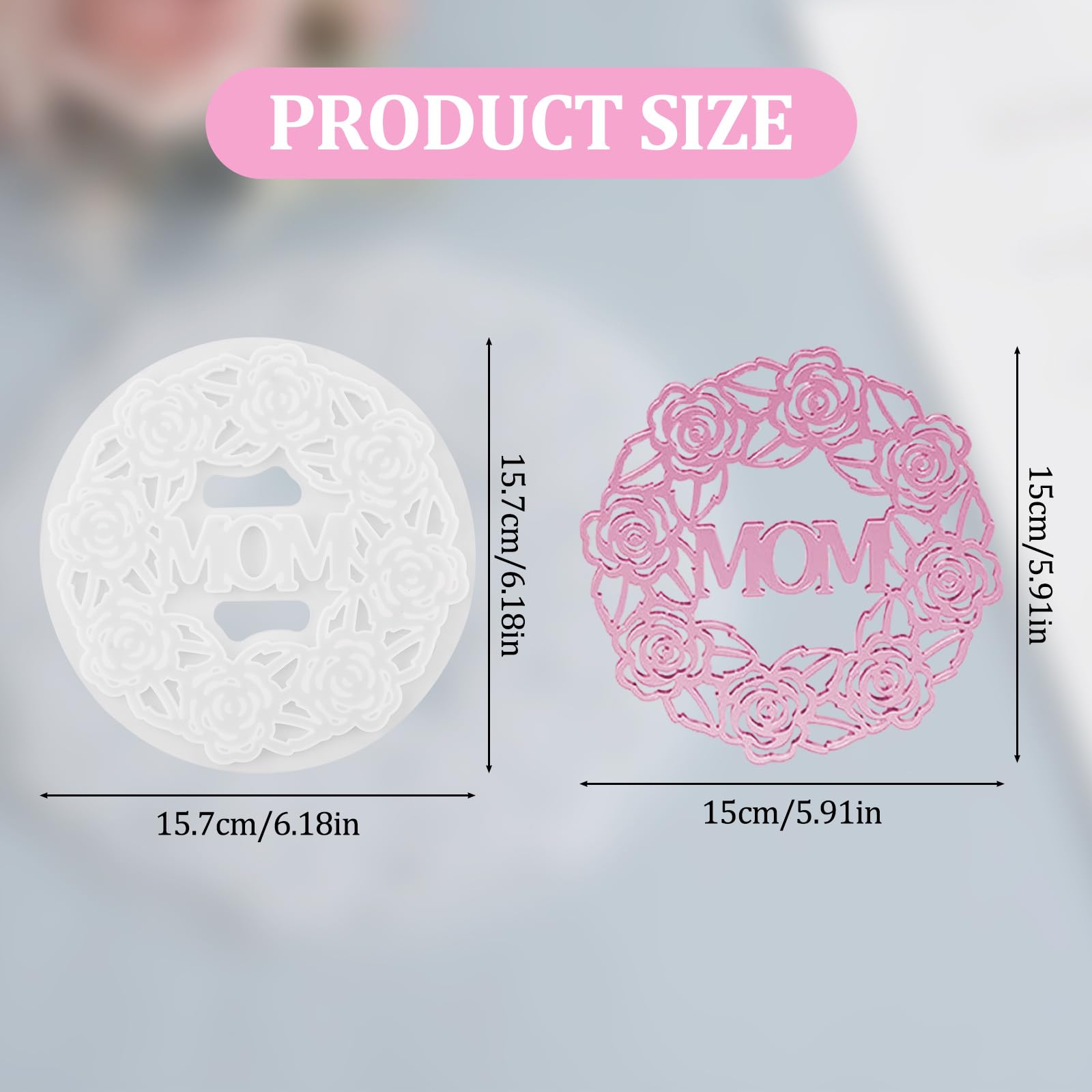 WANDIC Resin Coaster Mold, MOM Silicone Coaster Mold Epoxy Resin Mold for Casting MOM Coaster Mold for Mother’s Day Gift Home Decoration DIY Craft