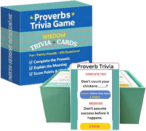 Proverbios Juegos de trivia, preguntas con respuestas y significados | Divertidos juegos de mesa para fiestas familiares, noche de juegos de equipo,
