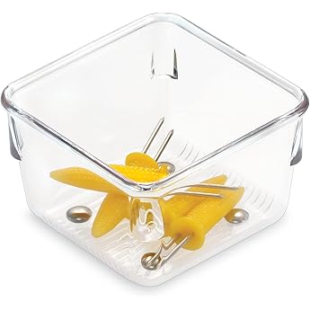 iDesign Linus Extra Small Plastic Drawer Organiser for Utensils, Transparent, Other