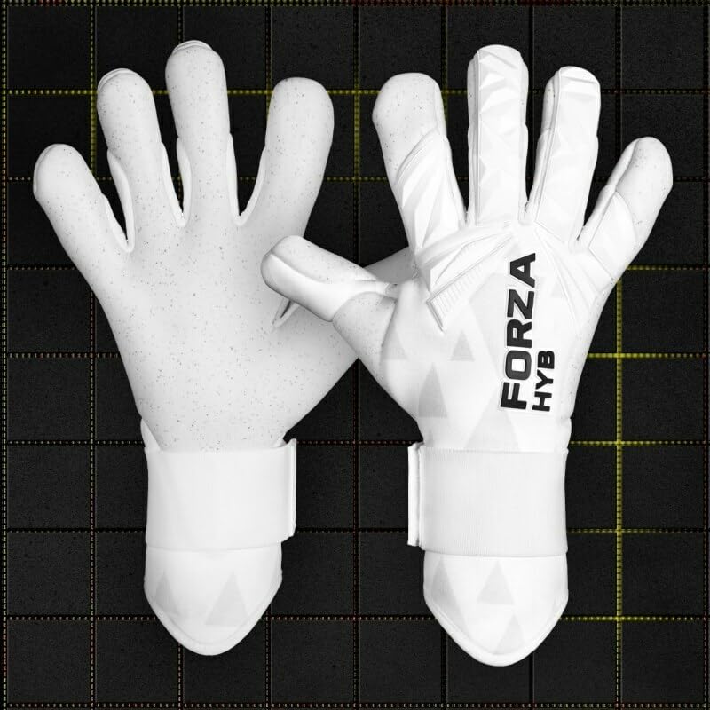 FORZA HYB Goalkeeper Gloves - Hybrid Cut Gloves | Designed for all Goalkeepers (White, Size 7 (Large Youth)) โ image 1