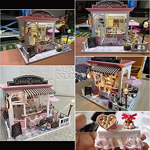 Hosdiy DIY Puppenhaus Bausatz Holz - Miniatur Haus Bausatz mit Möbeln , Musik und LED-Licht - Geschenk für Erwachsene… – Bild 7