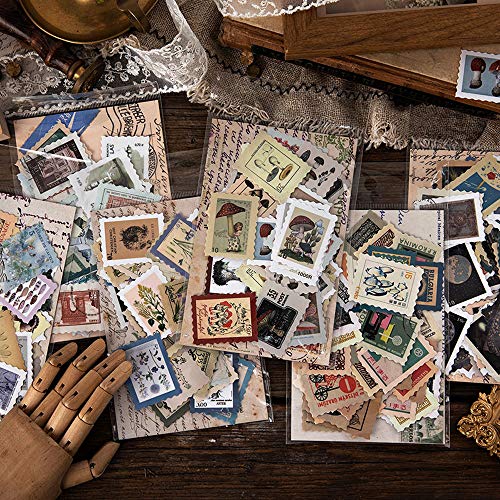 Vintage Postage Stamp Stickers Set (276 Pieces) - Botanical Deco Sticker For Scrapbooking, Bullet Journaling, Junk Journal, Planners, Bujo Travel Diary, Nature Plant Ephemera #TOP6