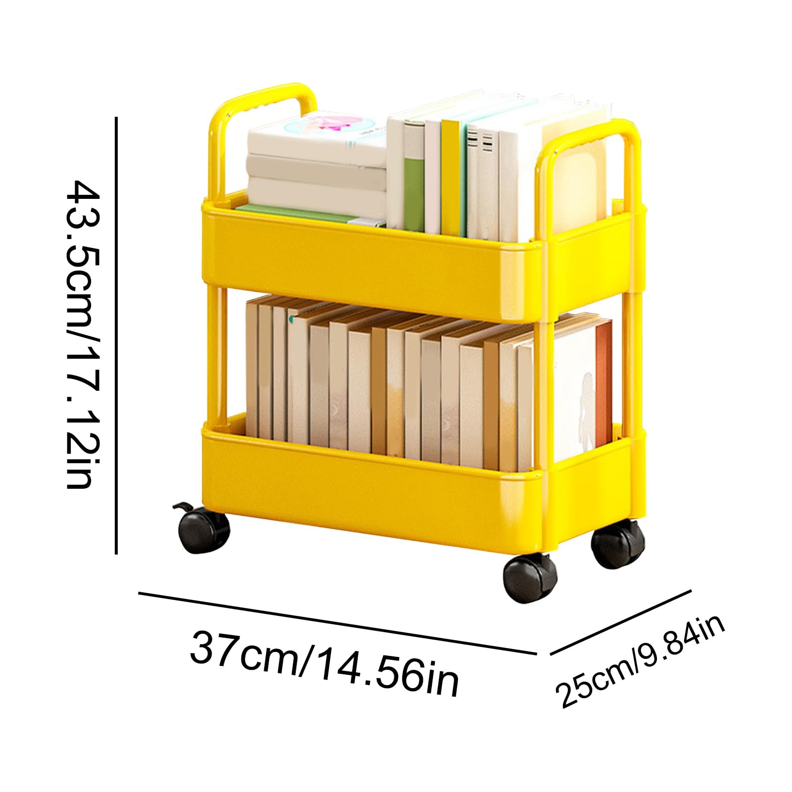 Carrello Da Libreria Mobile Libreria A Ruote 2 Livelli Organizzatore Di Carrello Di Libri Mobile Multifunzionale per Camera Da Letto Soggiorno Scuola Casa Bambino Studenti