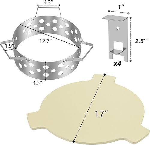 Miniatura 2 de Skyflame Controlador de calor de carbón para parrillas de caldera de 22 pulgadas26 pulgadas, kit de brillado de acero inoxidable para barbacoa con