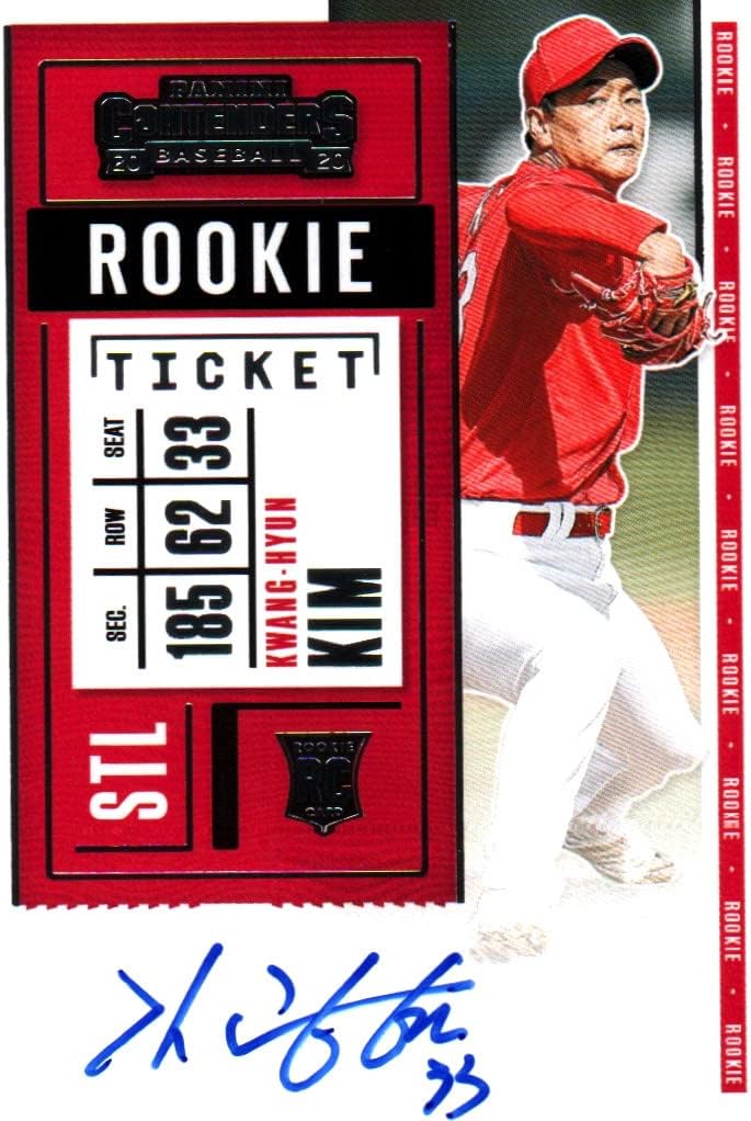 Kwang-Hyun Kim Autographed Panini Contenders Rookie Card Collectible Baseball Card - 2020 Panini Contenders Rookie Ticket Baseball Card #121 (Cardinals) Free Shipping & Tracking
