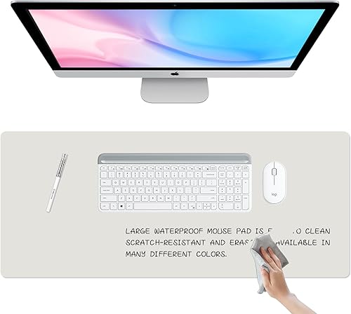 Tapete de escritorio de borrado en seco, almohadilla de escritorio impermeable, pizarra blanca borrable para hacer planes, protector de escritorio