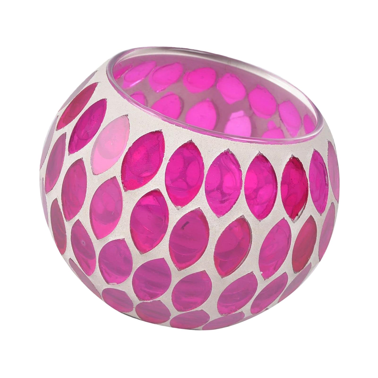 Yhplxyuus Unique Patchwork Design Glass Candlestick with Multiple Color Glass for Stylish Home Decors Enhancement Candleholder