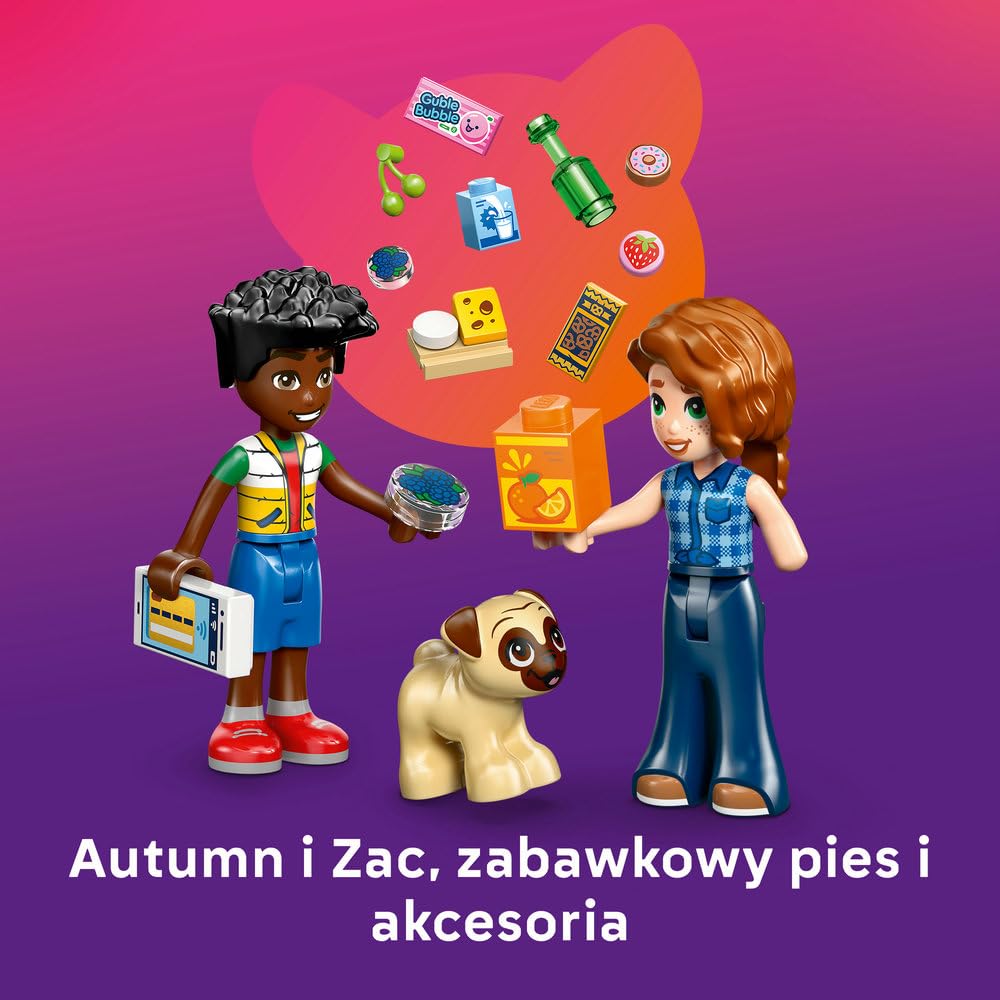 LEGO Friends Sklep spożywczy w mieście Heartlake 42680 | Zabawa w sklep, spożywcza scenka, prezent dla dziewczynki i chłopca 5+, 176 elementów
