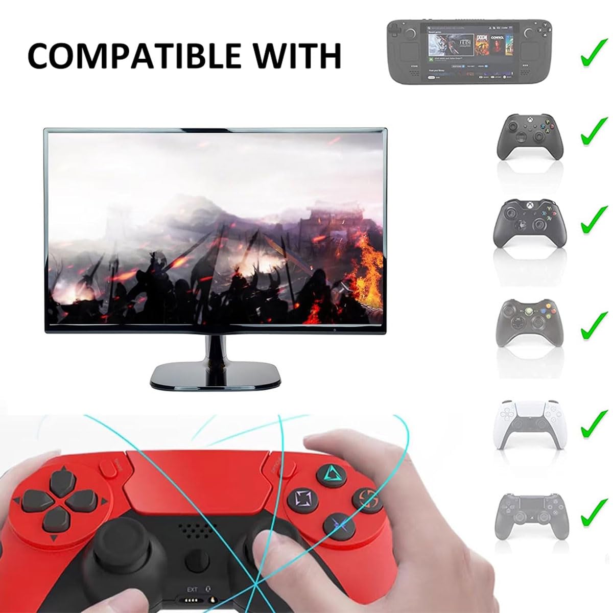 Manettes Analogiques, Stick Analogique de Remplacement, 2 Paires 3D Stick Analogique, Bâton Analogique de Poignée de Manette, Bâton Analogique pour Ps4, Thumbsticks Equipé d'un Tournevis