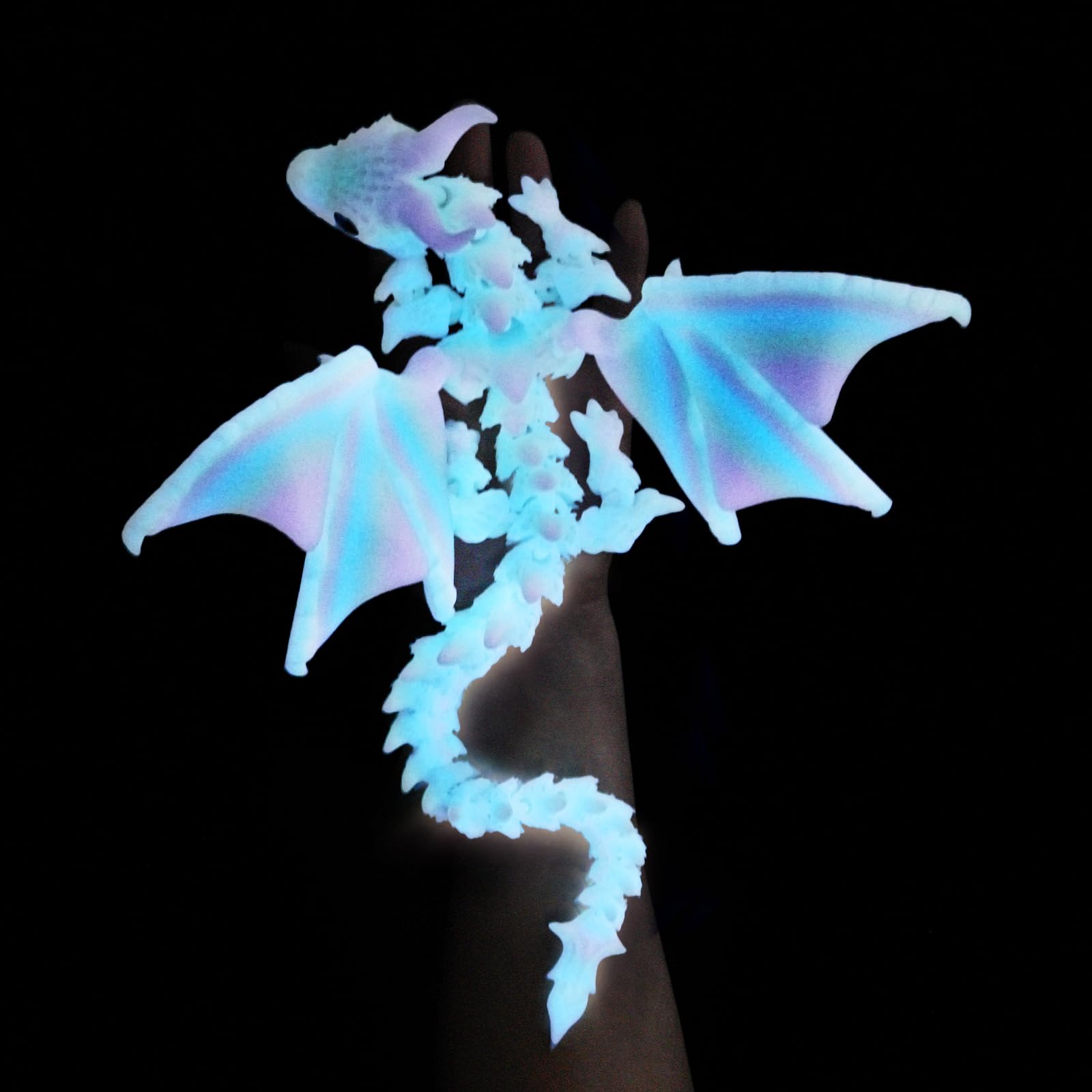 Photo 1 of ***MISSING LEG AND WINGS***DAMAGED***
SUMLAND 3D Printed Dragon with Wings,3D Printed Animals Toys,Flexible Articulated Winged Crystal Dragon 15.75in,Glow in The Dark Rainbow