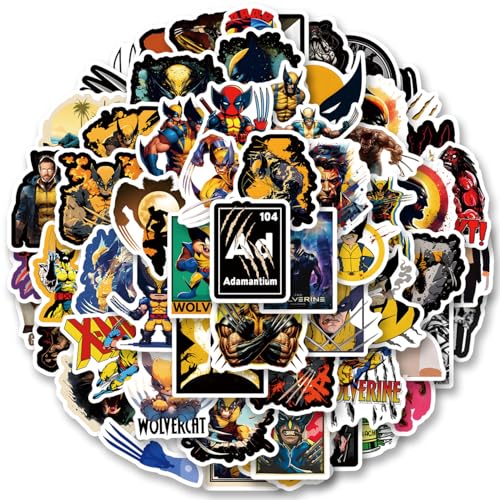 63Pcs Teens Hero Wolverine Stickers for Mobile Phones Computers Refrigerators Bicycles Cars Helmets Birthday Parties Christmas