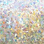 rabbitgoo Rainbow Window Film Privacy Film for Glass Windows, Decorative Stickers for Glass Privacy, Static Cling Rainbow Vinyl 44.5x200cm