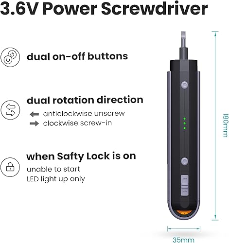 Miniatura 2 de JIMIHOME Juego de destornilladores eléctricos, kit de destornilladores eléctricos inalámbricos, 39 puntas S2 de 14 pulgadas y 13 14 pulgadas con