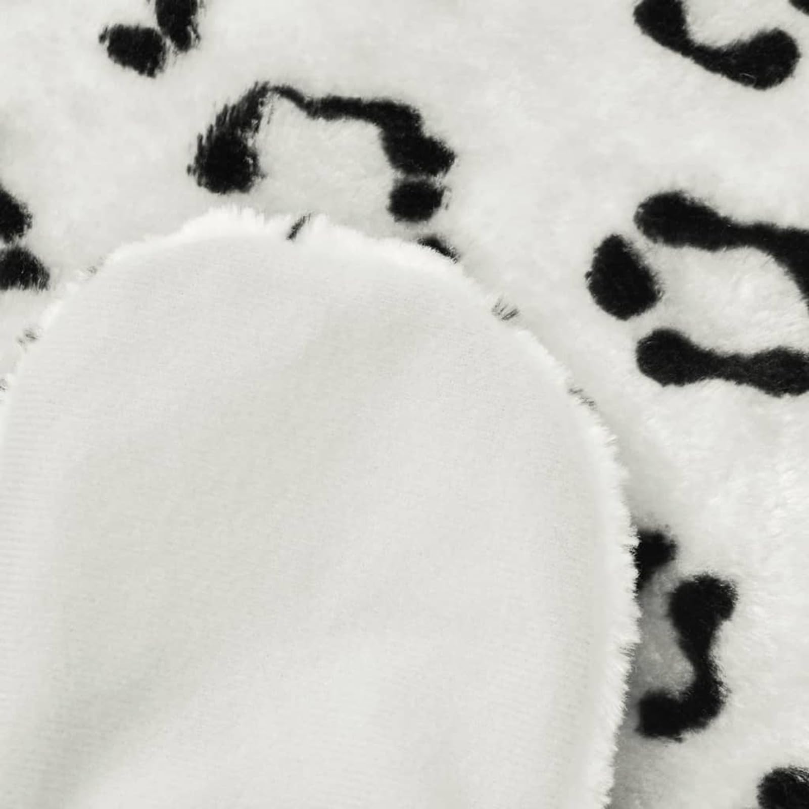 Brokky Tappeto di Peluche a Forma di Leopardo 139 cm Bianco,Tappeto per Soggiorno Lavabile Morbido Pelo Corto Morbido