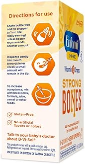 Enfamil Baby Vitamin D-Vi-Sol Liquid Vitamin D Drops, Supports Strong Teeth & Bone Development, 50mL Bottle (Pack of 2)