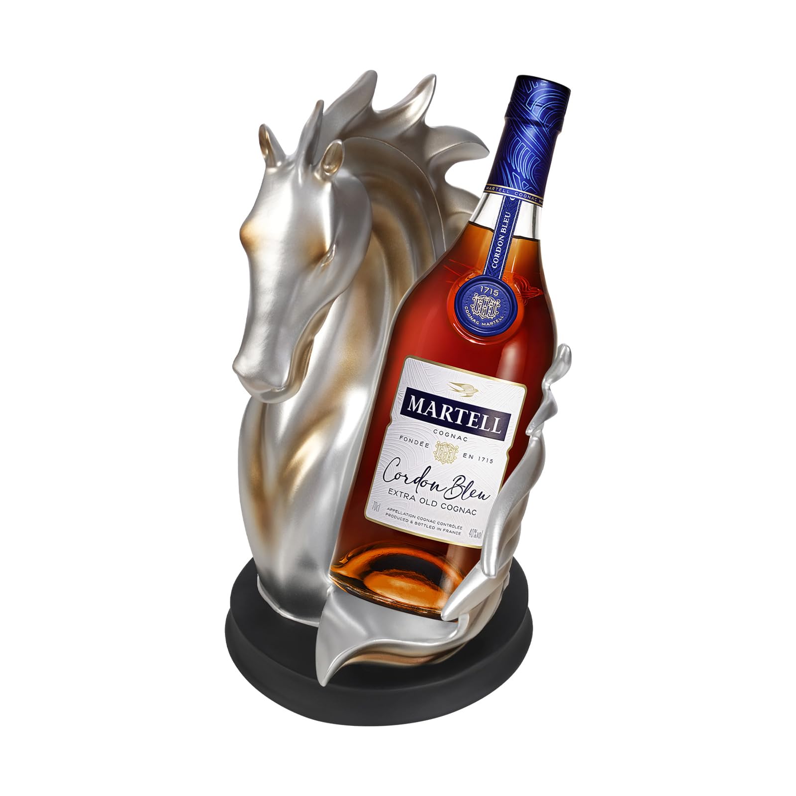 Porte-bouteille de vin - Statue de cheval - Étagère à vin en résine - Étagère de stockage de vin - Sculpture de cheval - Support d'affichage multifonction pour chambre à coucher, salon, cuisine,