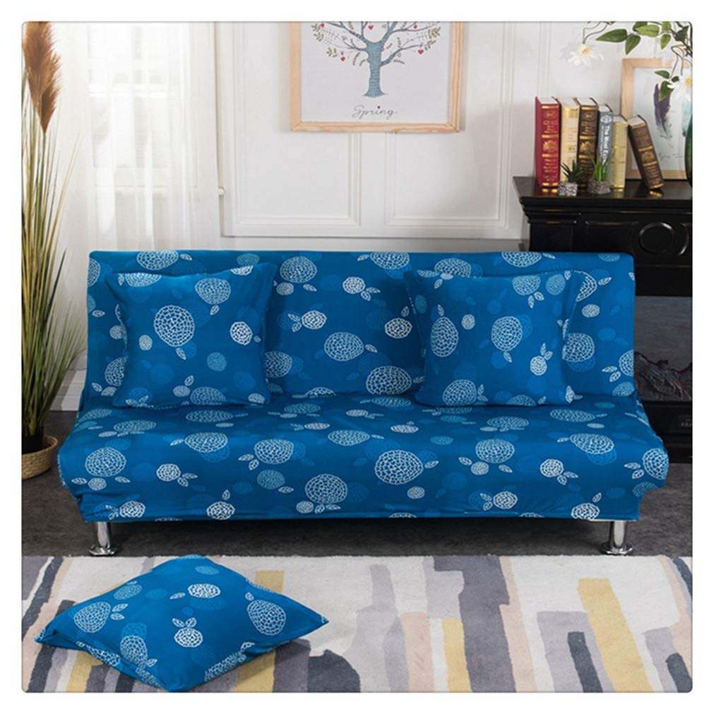 GODGETS Futon Sofa Cover, Slipcover Sofa Bed Covers Full Folding Elastic Armless, Lightweight Stretch Furniture Protector Confortable,Color 11,1 Seater(120-155CM)