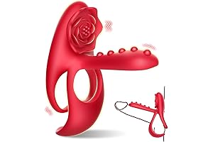 Ring for Sex: Cock Ring with Rose Stimulation Tongue Sex Toy for Men