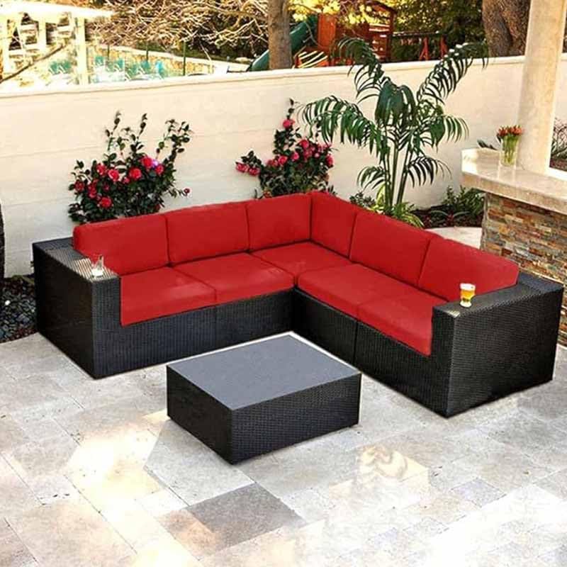 Housse de coussin imperméable lin de qualité pour salon de jardin rotin - 6