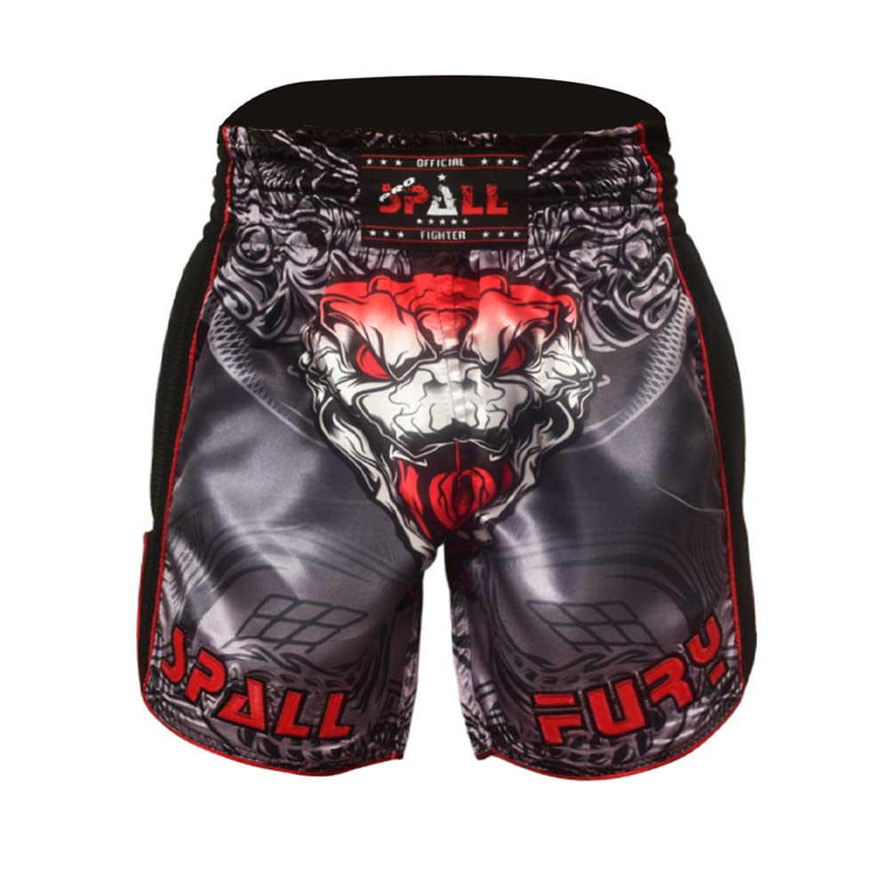 SPALLBOXING FURY Short MMA Shorts for Training & Kickboxing – BJJ, Boxing, Grappling & Combat Sports Fighting Shorts for Martial Arts, Cage Fight, Muay Thai