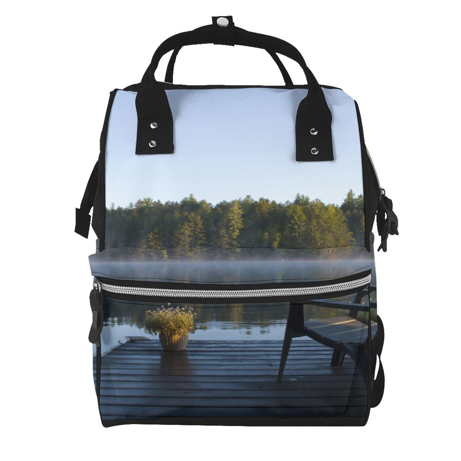 Sac à dos à langer multifonction élégant avec compartiments de rangement - 7