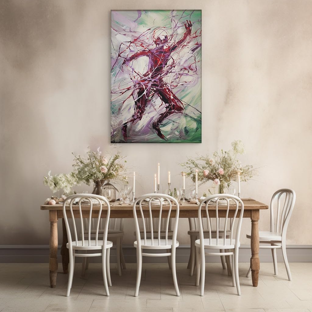 Canvas for Living room. Capturing Kinetic Splendor in Abstract Red, 27 x 18 inch Canvas Wall Art - Contemporary Masterpieces - Modern Home Decor - 69x46 cm (27x18 inch)