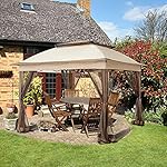 COOS BAY 11x11 Pop Up Instant Gazebo Tent with Mosquito Netting Outdoor Canopy Shelter with 121 Square Feet of Shade (Beige) - Image 5