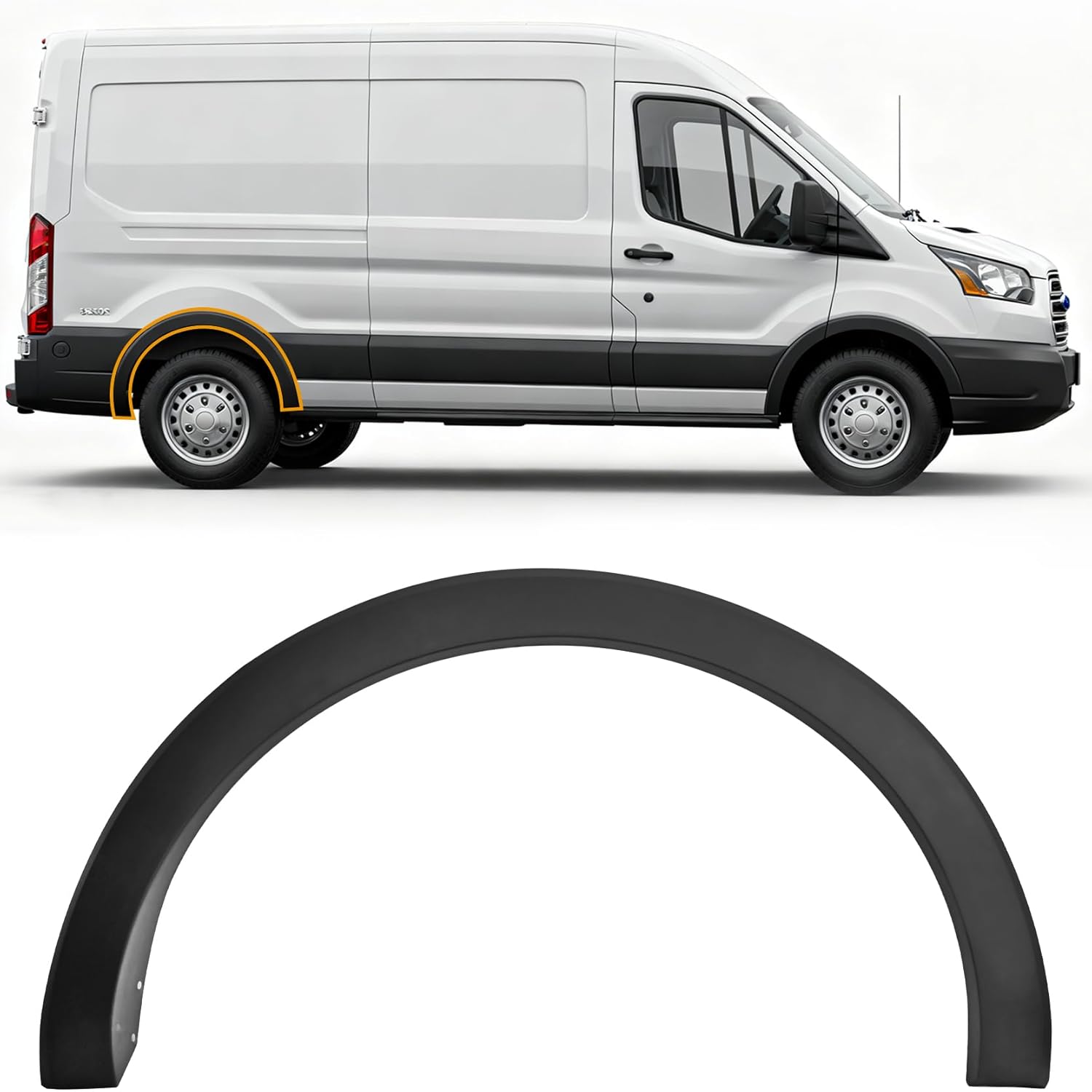 Rear Passenger Side Fender Trim Compatible with 2015-2023 Ford Transit 150 250 350 350HD Rear Right Door Molding Fender Flares CK4Z61280K96AC