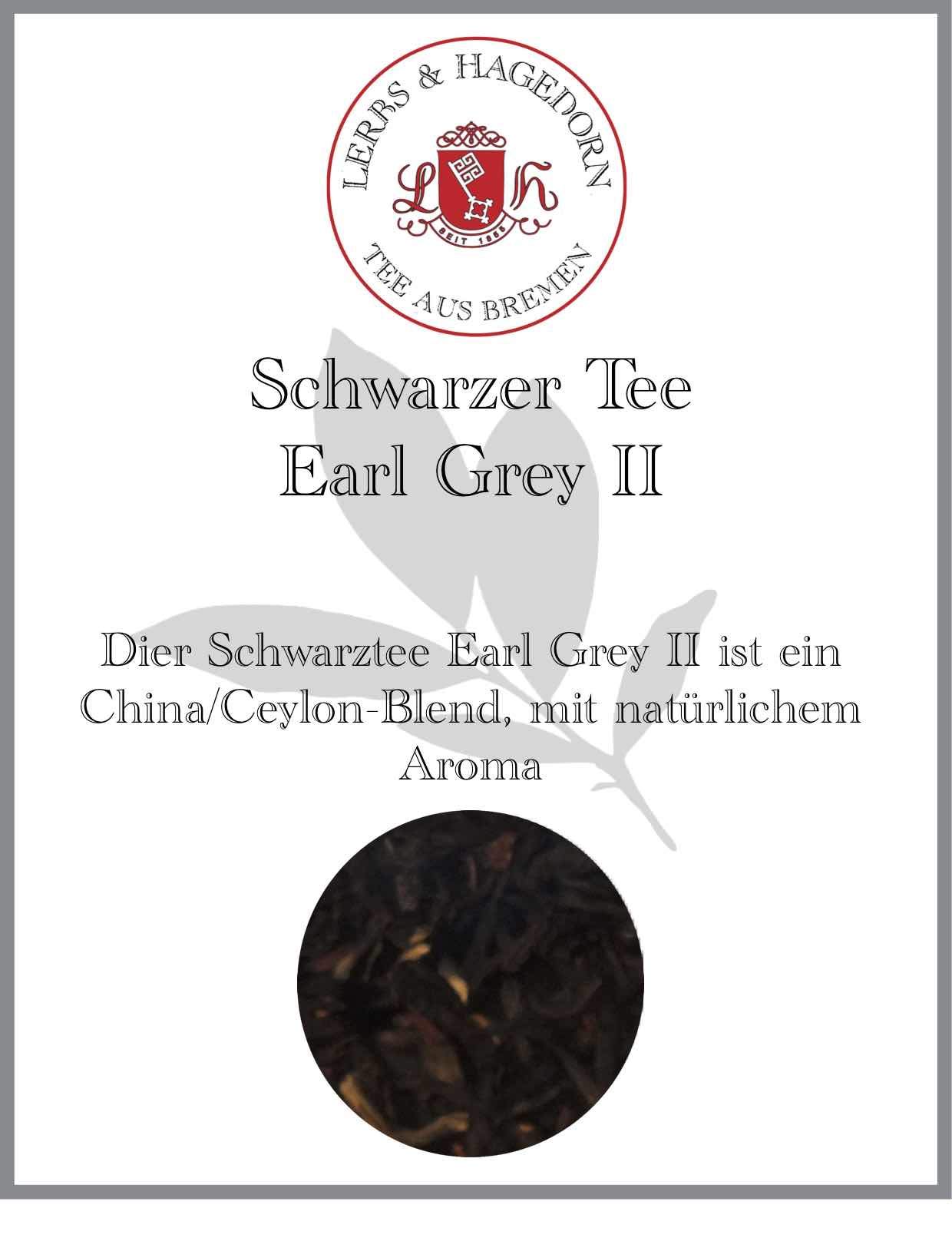 Lerbs & Hagedorn, Schwarzer Tee Earl Grey II | 1.5kg (ca. 122 Liter) Blend mit Ceylon und China Tee als Basis