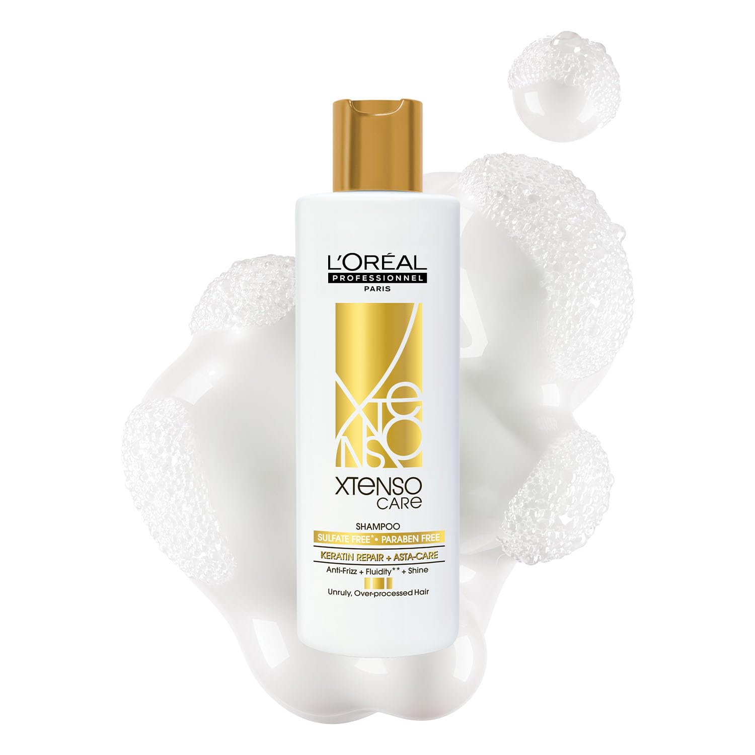 L'Oréal Professionnel Xtenso Care Sulfate-free* Shampoo | For all hair types | Gently cleanses, controls frizz and adds shine | With Keratin Repair and Asta-Care *without sulfate surfactants
