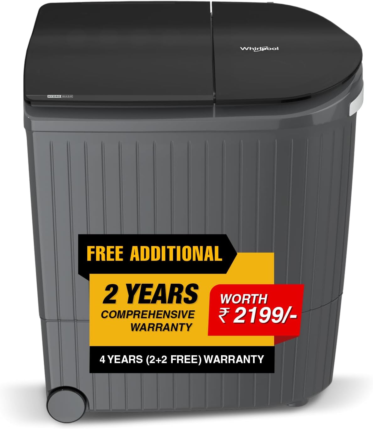 Whirlpool 9 Kg 5 Star Semi-Automatic Top Loading Washing Machine (HYDROWASH ELITE 9.0 MIDNIGHT GREY(10YR), 3D Wave Technology)