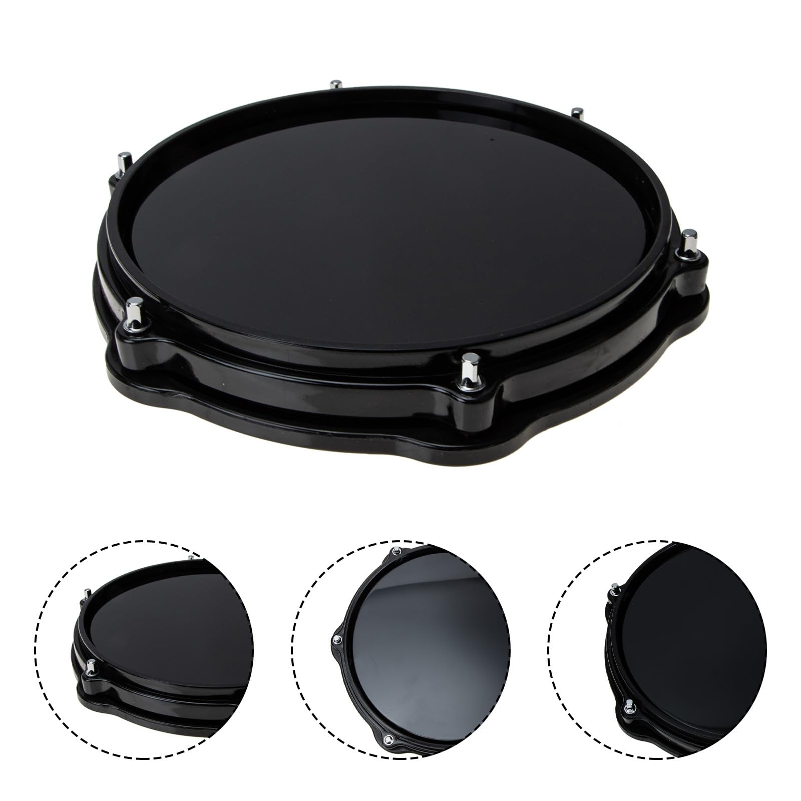 Tapete de Práctica de Batería de 10 Pulgadas Almohadilla de Goma EVA para Batería Accesorio para Bateristas Principiantes Juego de Pads para Reducción de Volumen en Casa