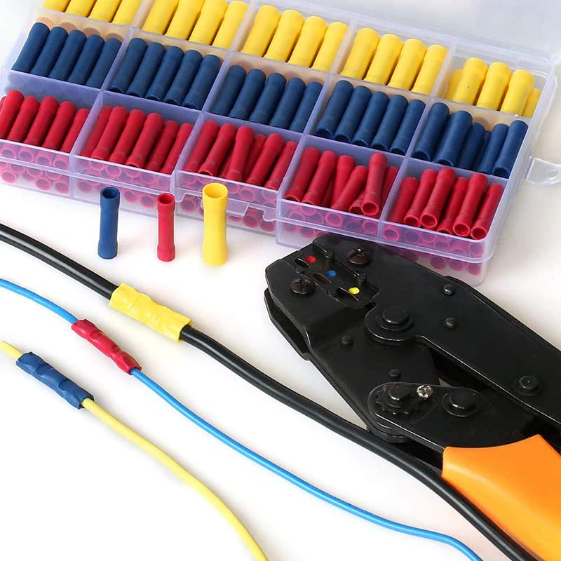 200pcs Assorted Insulated Crimp Terminals Electrical Wire Cable Straight Butt Connectors Crimping Terminal BV1.25 BV2 BV5.5 VUQLDHAYZ