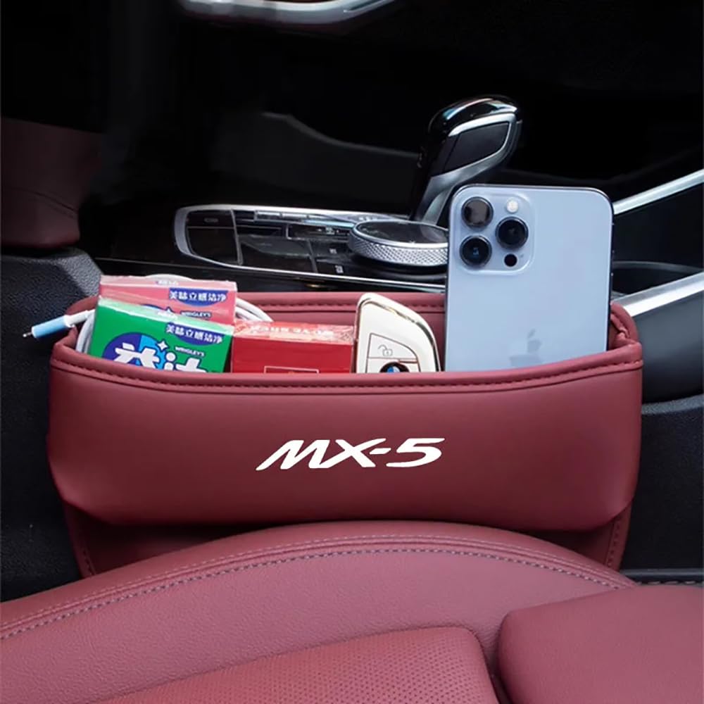 Auto Avant Seat Siège Gap Boîte de Rangement,pour Mazda MX-5 Miata NA NB NC ND 1990-2019 2020 2021 2022 2023 Latérale de Console Cuir Organisateur,Avant Siège Boîte de Rangement,B
