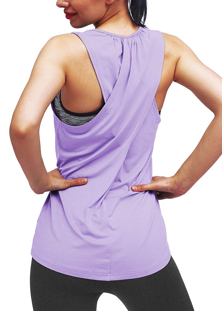 Mippo Topy treningowe dla kobiet joga sportowe koszulki tank topy siłownia letnie ubrania treningowe, Fioletowy, M