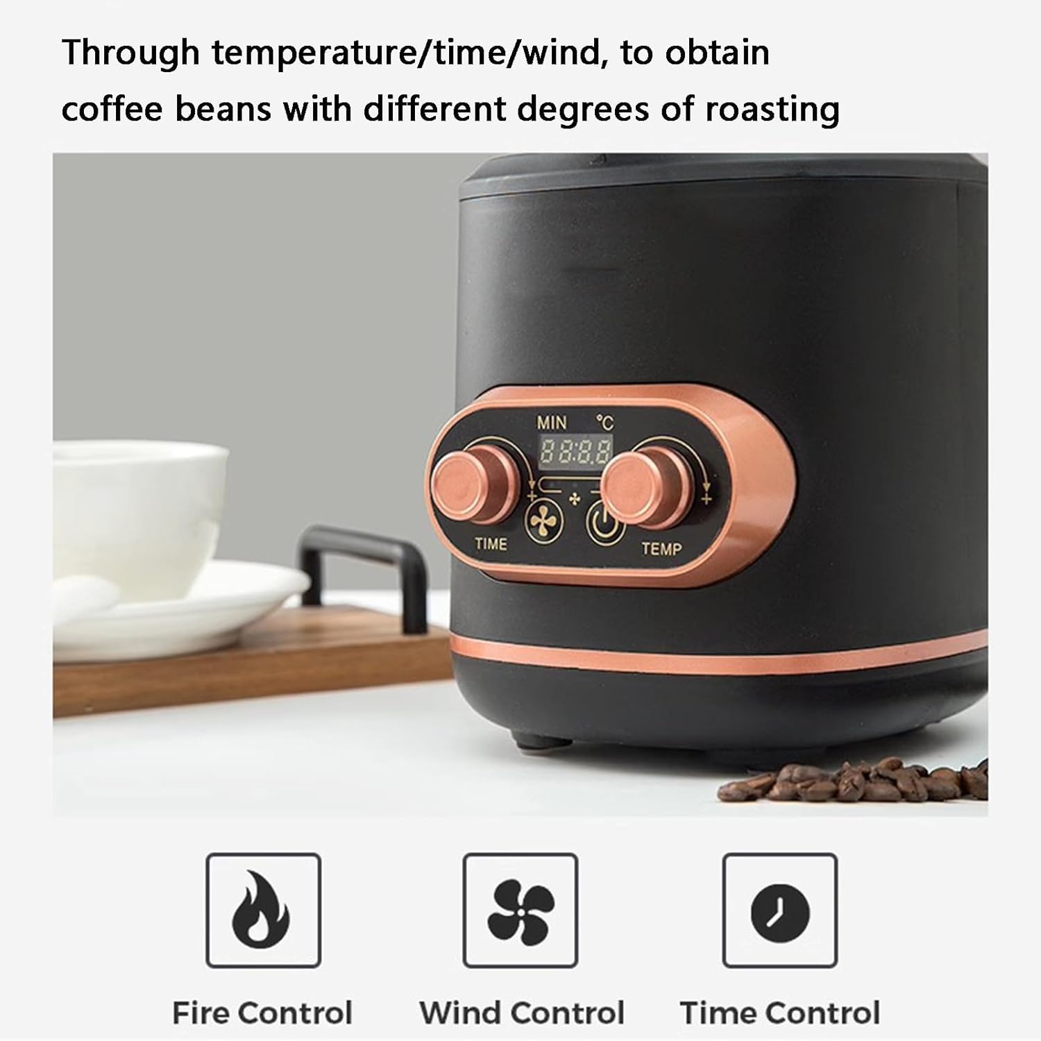 Tostatrice Professionale Per Chicchi Di Caffè, Tostatrice Per Caffè Ad Aria Calda, Con Blocco Di Sicurezza, Temperatura Regolabile 150-240 ℃, Chicchi Di Caffè Tostato Da 100-400 G, Per Bar, Negozi