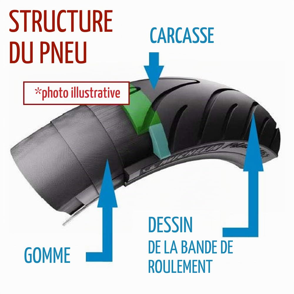 DEESTONE 2 Chambres et + 2 Pneus bianco-nero pour fauteuil roulant 24 x 1 3/8 (37 – 540) BN