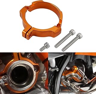 NICECNC Orange Escape Flange Guard Protector Compatible with KTM 250 300 EXC/XC/SX/XCW/XC-W Six Days/XC-W TPI 2017-2022 Husqvarna 250 300 TE/TC/TX 2017-2022 GasGas EX/EC/MC 250 300 2021-2022