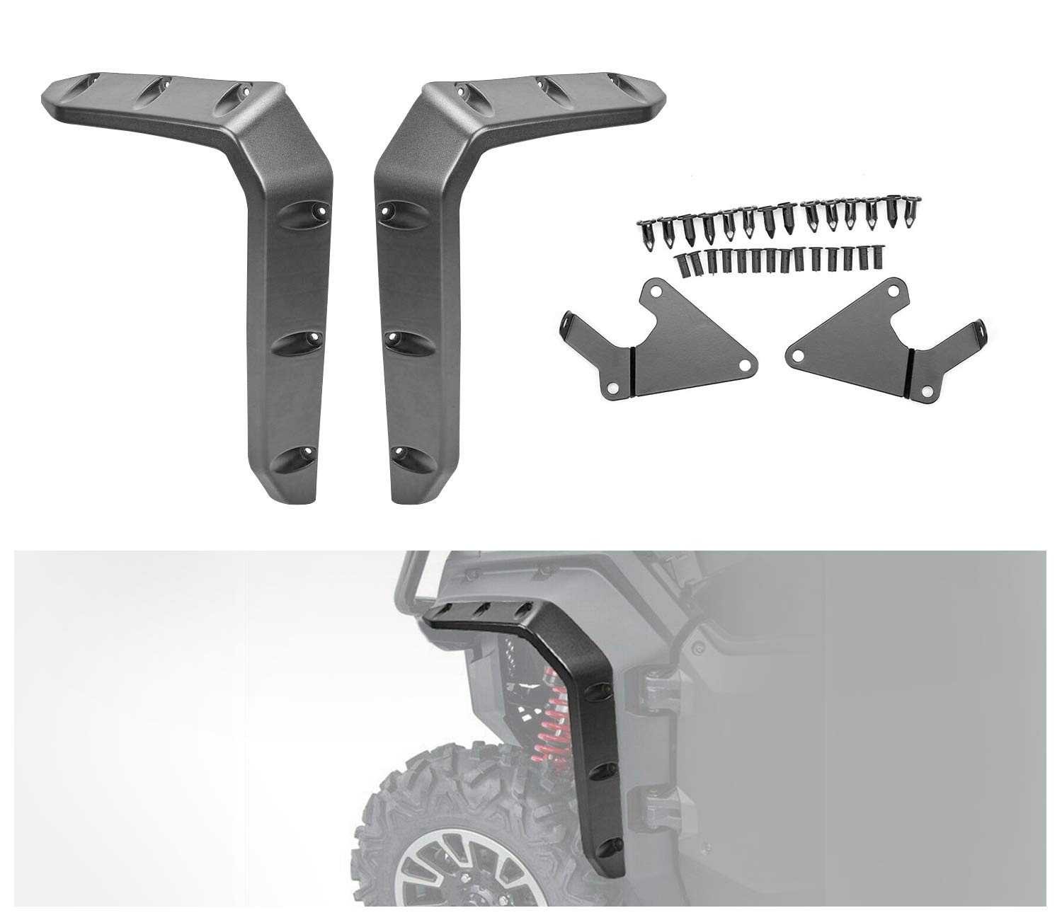 A&UTV PRO Front Fender Flares, Fender Flare Extensions Compatible for Honda Pioneer 700-4 2P 4P 2014-2021 Accessories Replace # 08P70-HL3-600