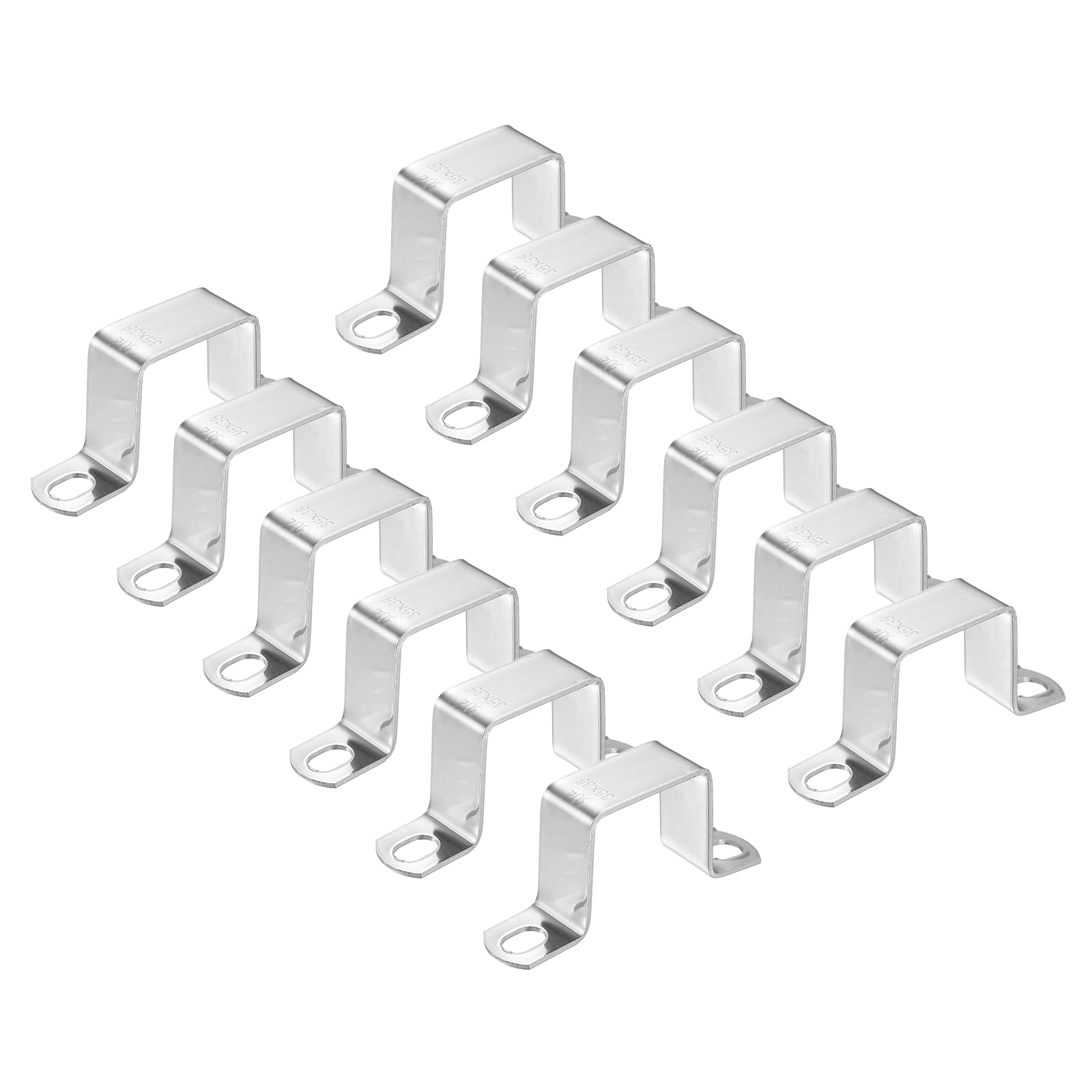 sourcing map 12pcs Square Pipe Clamp, 35x35mm 304 Stainless Steel