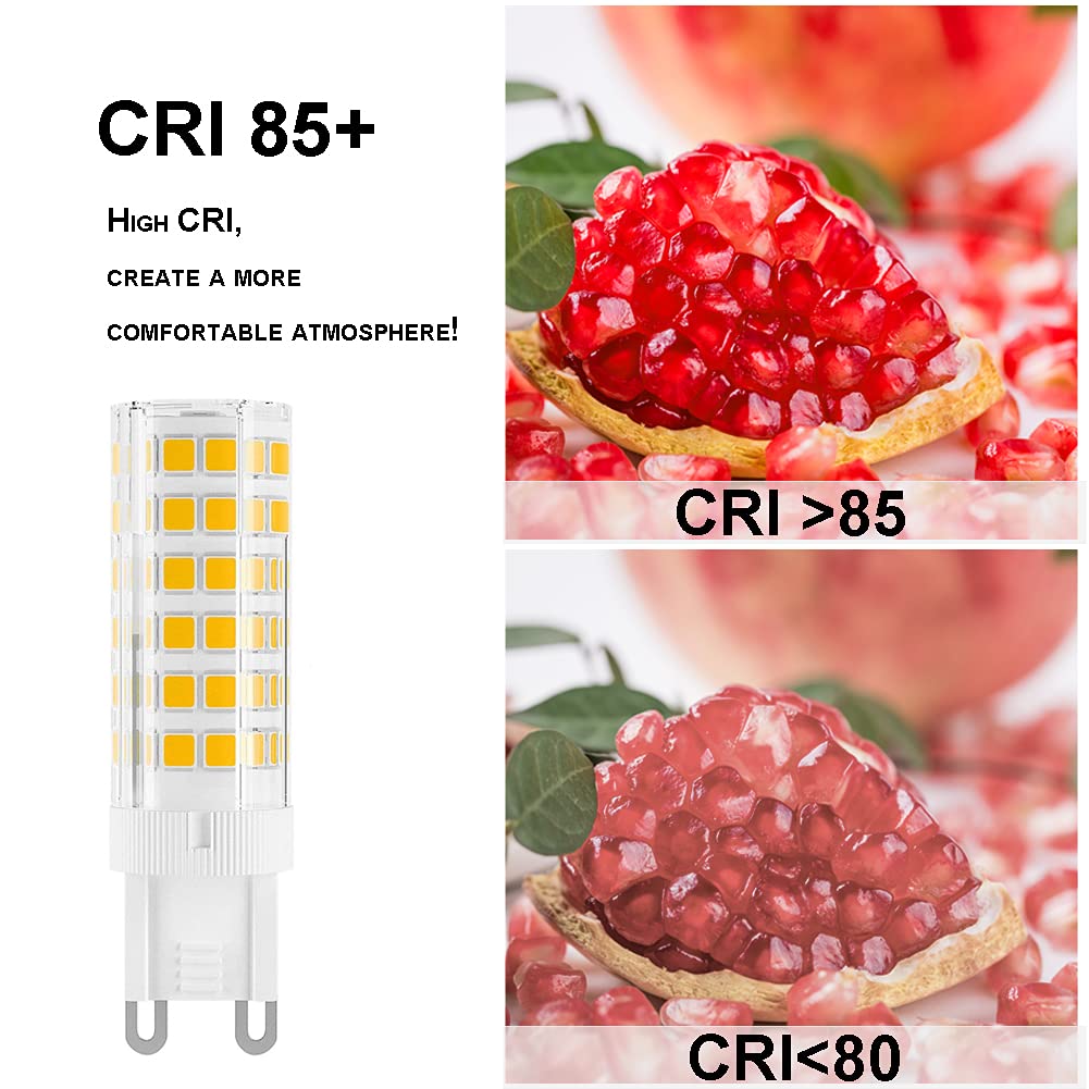 Bombilla LED G9 de 7 W, 60 W equivalente a bombilla halógena G9, 650 lm, CA 100 V-240 V, luz blanca diurna 6000 K, bombillas G9 no regulables para iluminación del hogar, paquete de 12