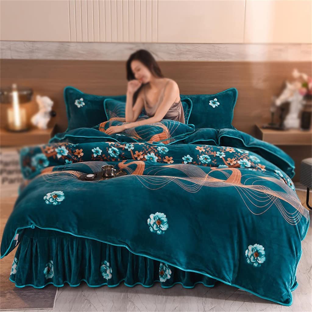 Housse de couette flanelle douillette ensemble de lit chaud et moelleux - 8